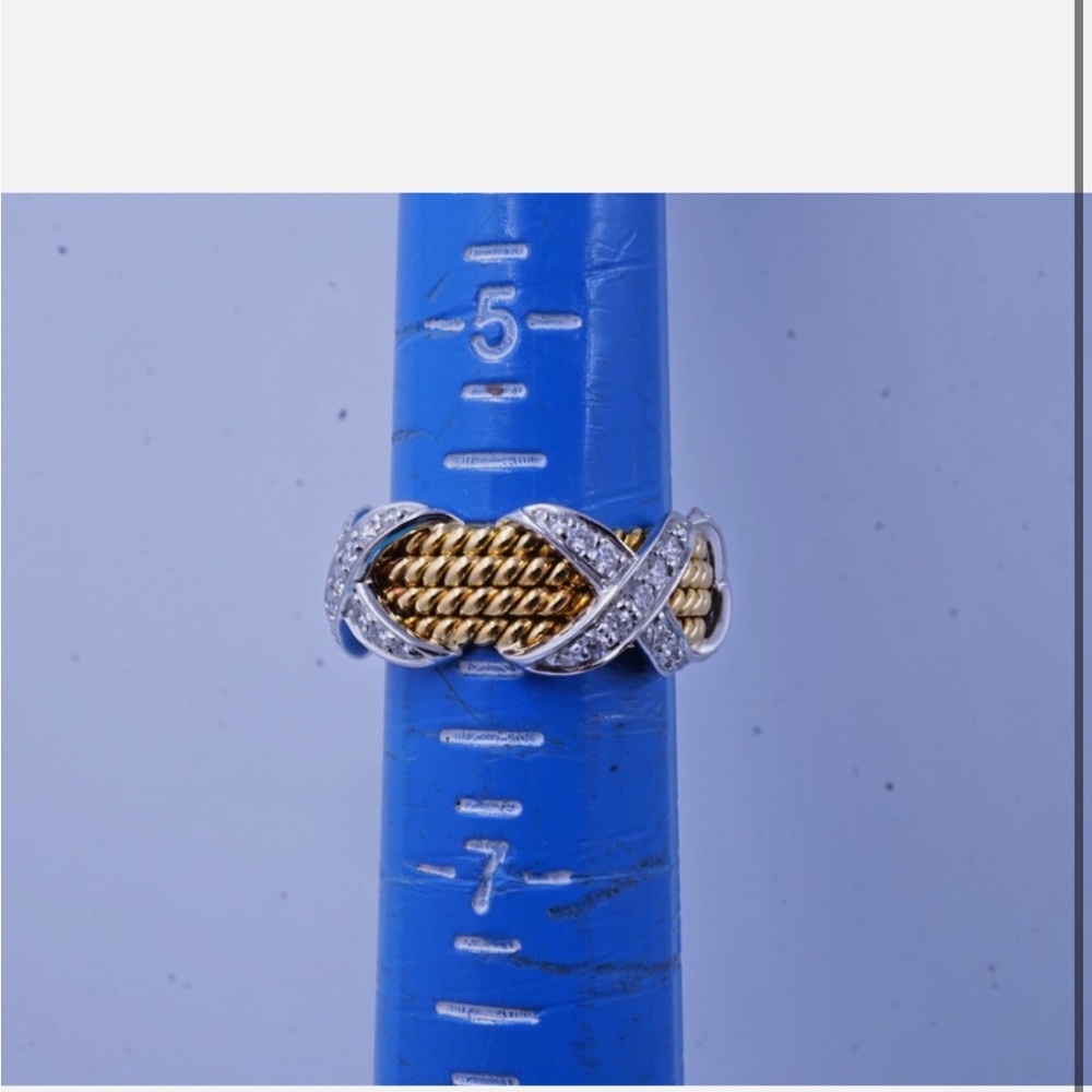 Tiffany & Co. Gold and Silver Twisted Ring